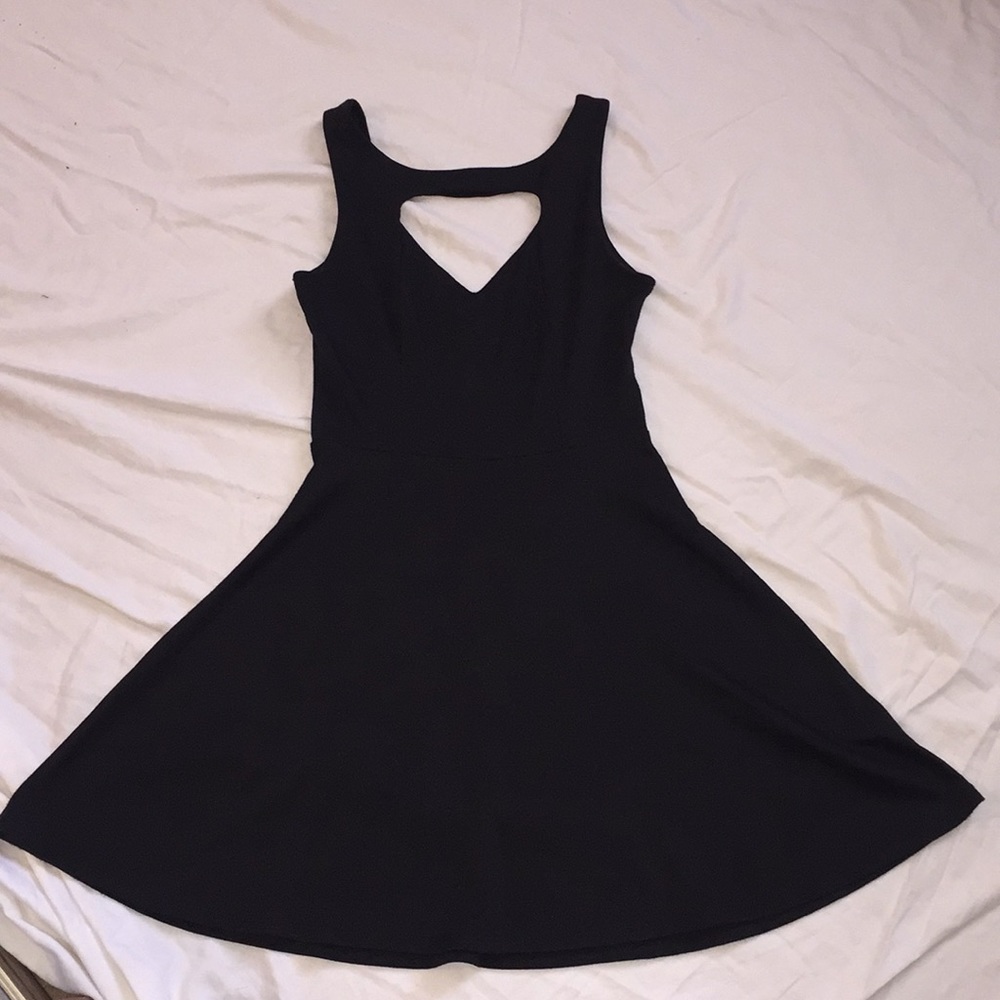 Black Skater dress with a heart cutout